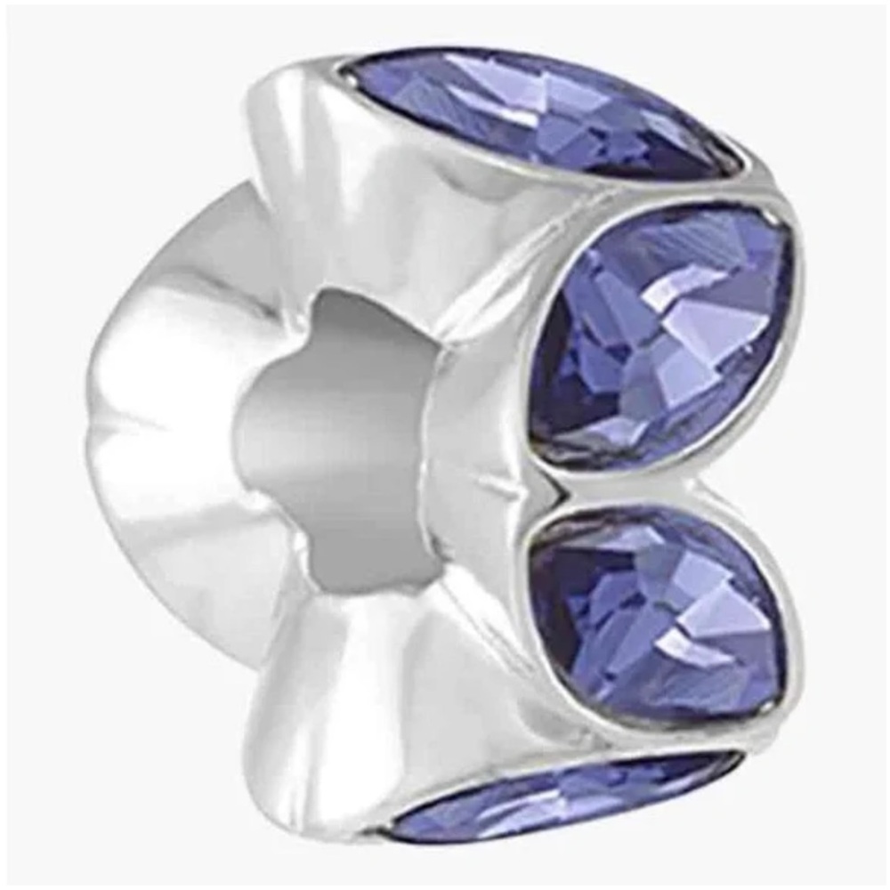 Chamilia Crystal Tanzanite Tansanite Charm Bead NEW SS